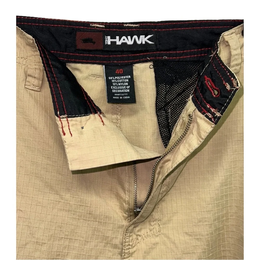 Tony Hawk Cargo Shorts Men’s Size 40 Tan Khaki Casual